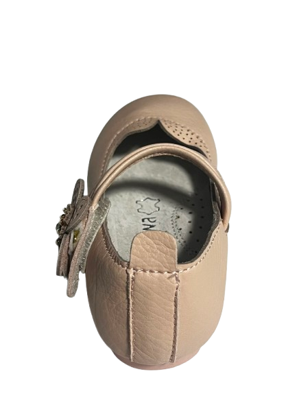 Pantofi Eleganți pentru Fetițe cu Floare Decorativă Bej Pudrat