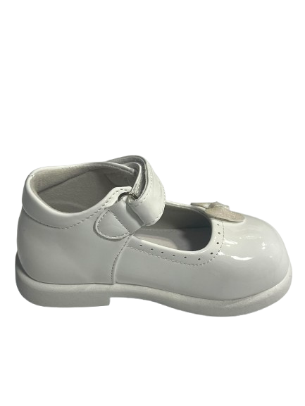 Pantofi Eleganți Albi pentru Fetițe cu Fundiță