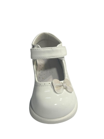 Pantofi Eleganți Albi pentru Fetițe cu Fundiță
