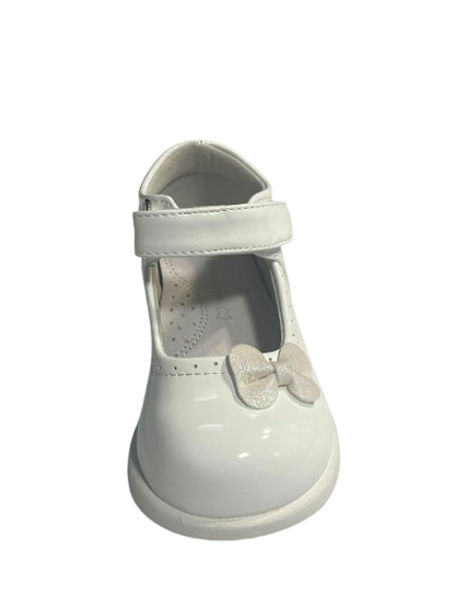 Pantofi Eleganți Albi pentru Fetițe cu Fundiță