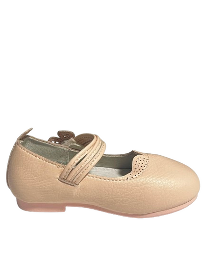Pantofi Eleganți pentru Fetițe cu Floare Decorativă Bej Pudrat