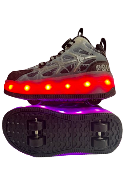 Adidași LED cu Role Detașabile pentru Copii – Încărcare USB, Sistem cu Rotiță, Multicolor