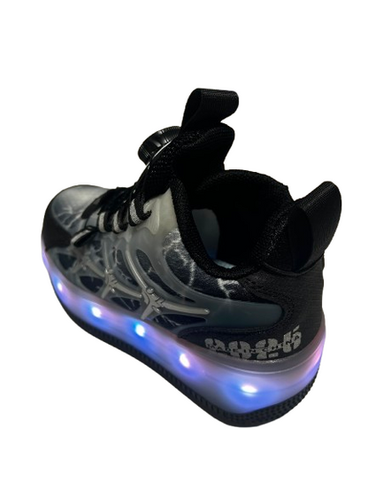 Adidași LED cu Role Detașabile pentru Copii – Încărcare USB, Sistem cu Rotiță, Multicolor