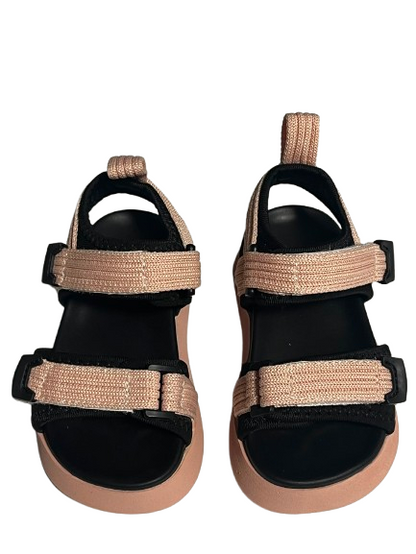 Sandale sport copii bej-negru, cu barete reglabile