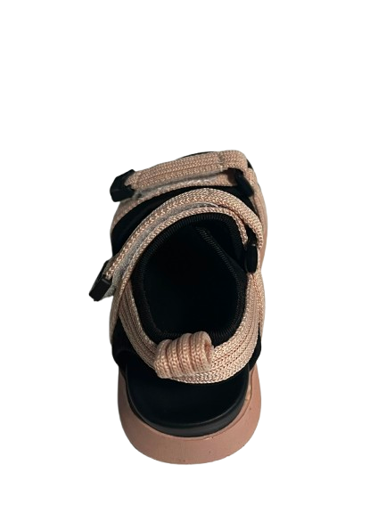Sandale sport copii bej-negru, cu barete reglabile