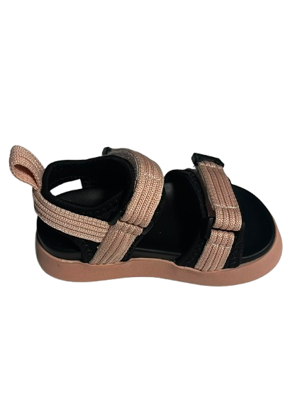 Sandale sport copii bej-negru, cu barete reglabile