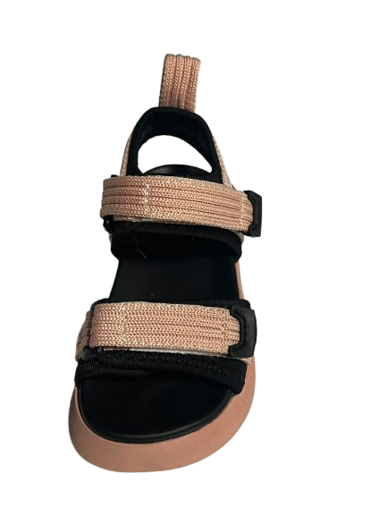 Sandale sport copii bej-negru, cu barete reglabile
