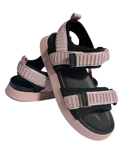 Sandale sport copii roz-negru, cu barete reglabile