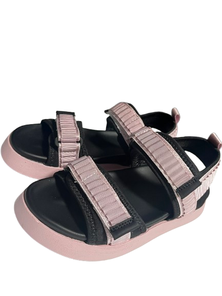 Sandale sport copii roz-negru, cu barete reglabile