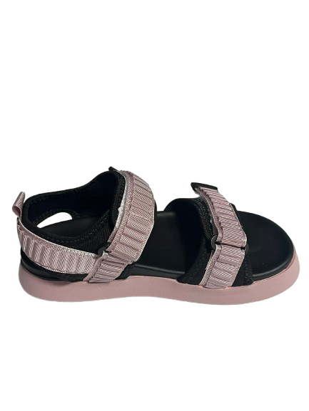 Sandale sport copii roz-negru, cu barete reglabile