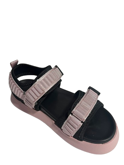 Sandale sport copii roz-negru, cu barete reglabile